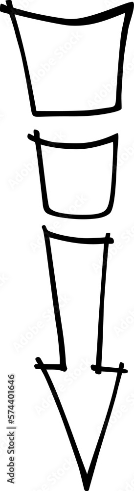 Fototapete arrow sketch handmade doodle swipe up symbol sign. simple png design element. sketch by marker or pe