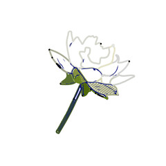 Color sketch of a lotus flower with transparent background