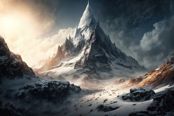 Fototapeta na wymiar The Allure of Greatness: A Look into Epic Mountains Generative AI