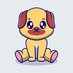 Obraz premium Cute dog cartoon icon illustration