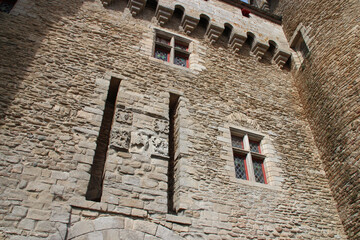 medieval castle in sarzeau in brittany (france)