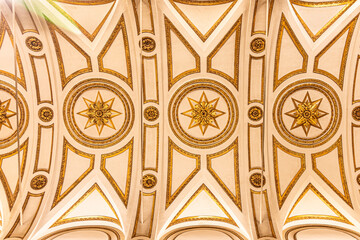 Fototapeta na wymiar Ceiling in the Patriarchal Basilica of St. Mary Major. Rome, Italy