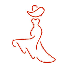 female dress hat service brush on white background, vector illustration.
