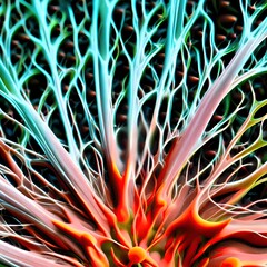 Naklejka premium Macro fungus mold roots 