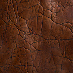 Brown Leather Texture Background created with Generative AI technology