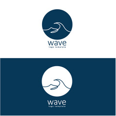 Wave beach vector illustration design logo