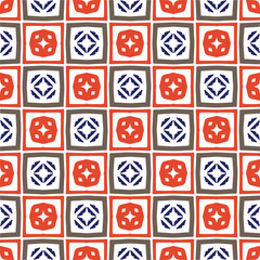 Seamless vector background with repeat pattern.Abstract ethnic rug ornamental seamless pattern.Perfect for fashion, textile design, cute themed fabric, on wall paper, wrapping paper and home decor.