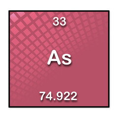 illustrazione con elemento della tavola periodica degli elementi Arsenico su sfondo trasparente