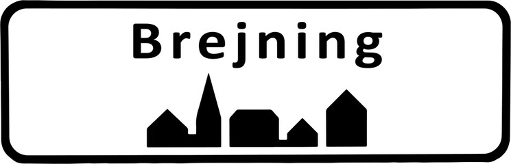 City sign of Brejning - Byskilt Brejning