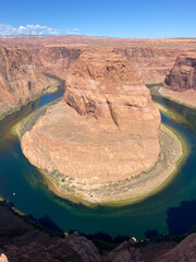 Horseshoe Bend on the Colorado River in Glen Canyon National Recreation Area, City of Page, Arizona, USA.