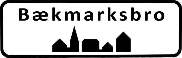 City sign of Bækmarksbro - Byskilt Bækmarksbro