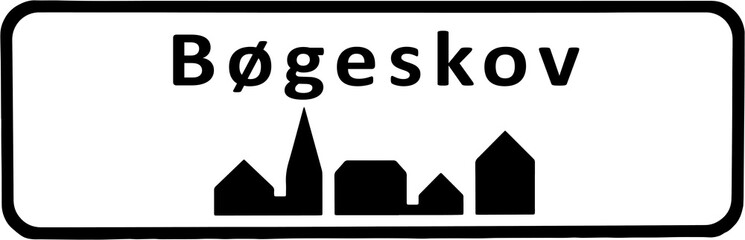 City sign of Bøgeskov - Byskilt Bøgeskov