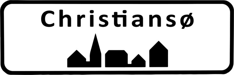 City sign of Christiansø - Byskilt Christiansø