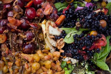 Kitchen and garden scraps -  decomposting the household waste to produce rich fertiliser -  homemade compost.