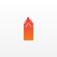 Flame Letter I Logo Design Vector Template. Beautiful Logotype Design For Fire Flames Company Branding.