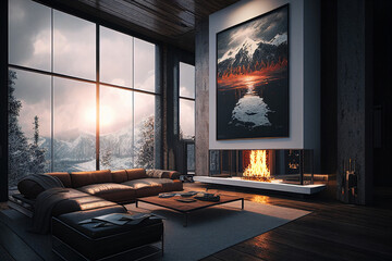 Luxury Living Room - Generative Ai