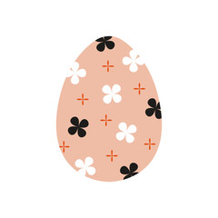 Easter egg. Cartoon geometric pattern, abstract spring decorations, happy Easter concept. Vector isolated illustration