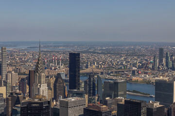 Fototapeta na wymiar Beautiful panoramic view over Manhattan on bright day. New York. USA. 