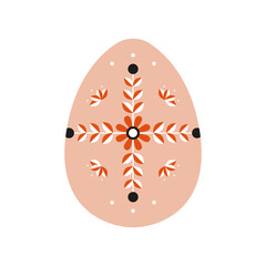 Easter egg. Cartoon floral pattern, abstract decorations spring holiday, happy Easter concept. Vector illustration
