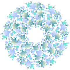 Colorful wreath stars. Vector illustration.