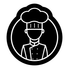 Chef in a cooking hat Logo symbol. Transparent background
