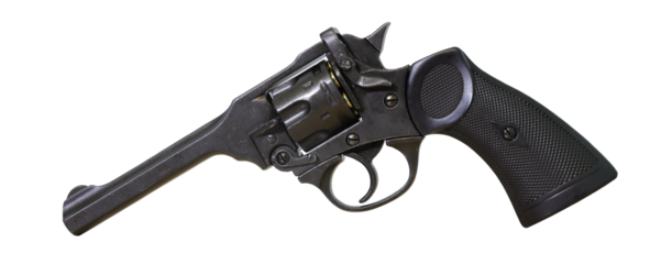 old webley revolver isolated on white