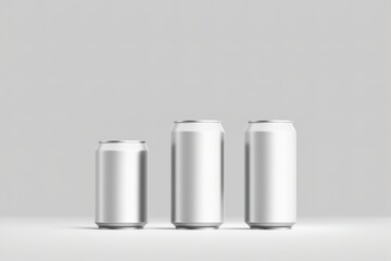 blank alluminium cans mockup