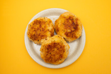Turkey cutlets from minced meat. Pan-fried meatballs.