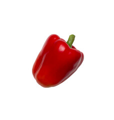 Red sweet pepper isolated on white background, top view, copy space.