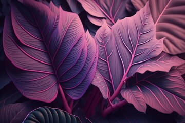 Background with purple leaves AI generated