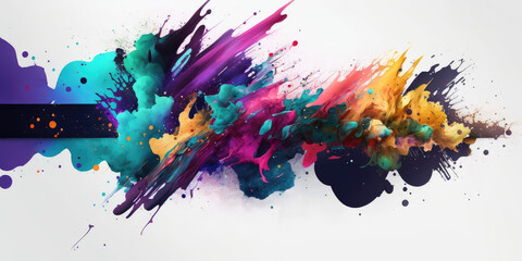 Abstract artistic watercolor splash background 3d render, Generative AI