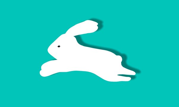 Cute image of rabbit on a color background