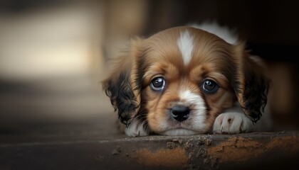 Sad and Lonely Dog H​hoping to find Company Generated by AI