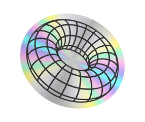 Obraz premium Holographic sticker in a trendy retro y2k style. Vector Graphic with textured foil effect. Vector illustration
