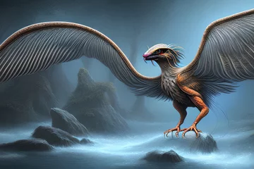 Fototapeten Archaeopteryx Dinosaur, Generative AI Illustration © pandawild