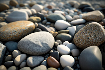 Fototapeta na wymiar Sea stones background. Illustration Generative AI