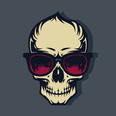 Skull With Glasses Vector Art, Icon, Illustration and Graphic