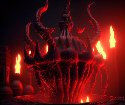 Devil with Cauldron, Generative AI Illustration