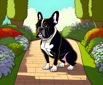 French Bulldog Dog, Generative AI Illustration