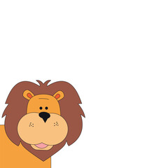 Cute  Brown Lion Illustration Detail