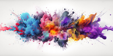 Abstract artistic watercolor splash background 3d render, Generative AI