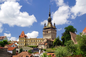 Sighișoara with clock tower, Romania
