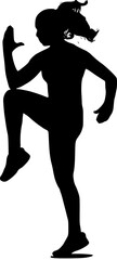 silhouette of a person doing exercise