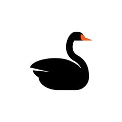 Black swan sign isolated. Vector illustration