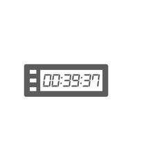 LED digital clock number isolated. Electronic figures for counter or calculator mockup interface design.