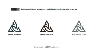 RM Mountain Logo free Vector - Alphabet Eps Design LOGO free Vector