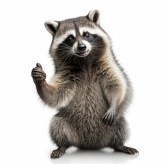Funny raccoon. Illustration AI Generative