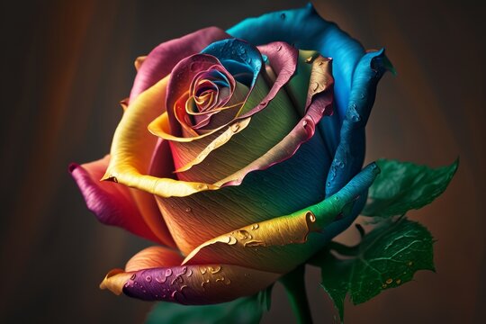 Rainbow Rose | AI generated | Wallpaper