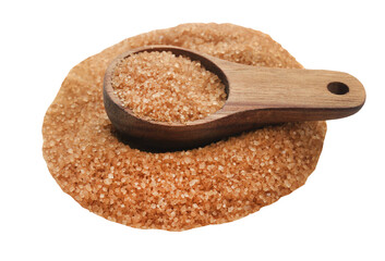 Brown sugar with wooden scoop