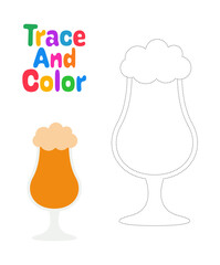 Beer tracing worksheet for kids